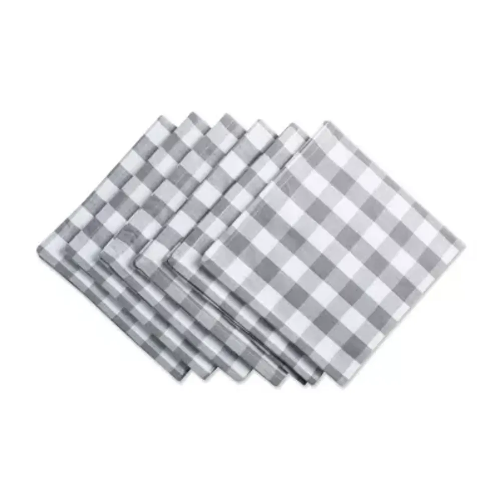 Design Imports Gray/White Checkers 6-pc. Napkins