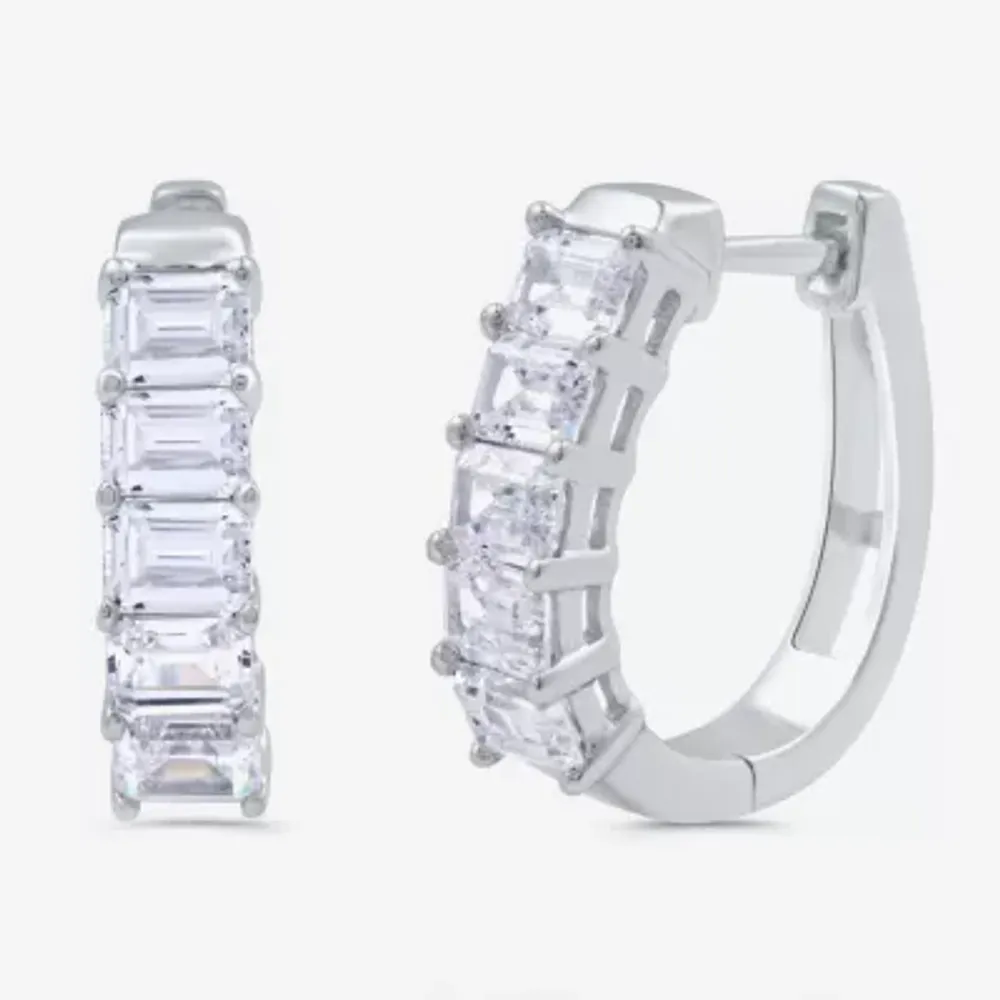 (H-I / I1) 2 CT. T.W. Lab Grown White Diamond 10K or 14K White or Yellow Gold 17.5mm Hoop Earrings