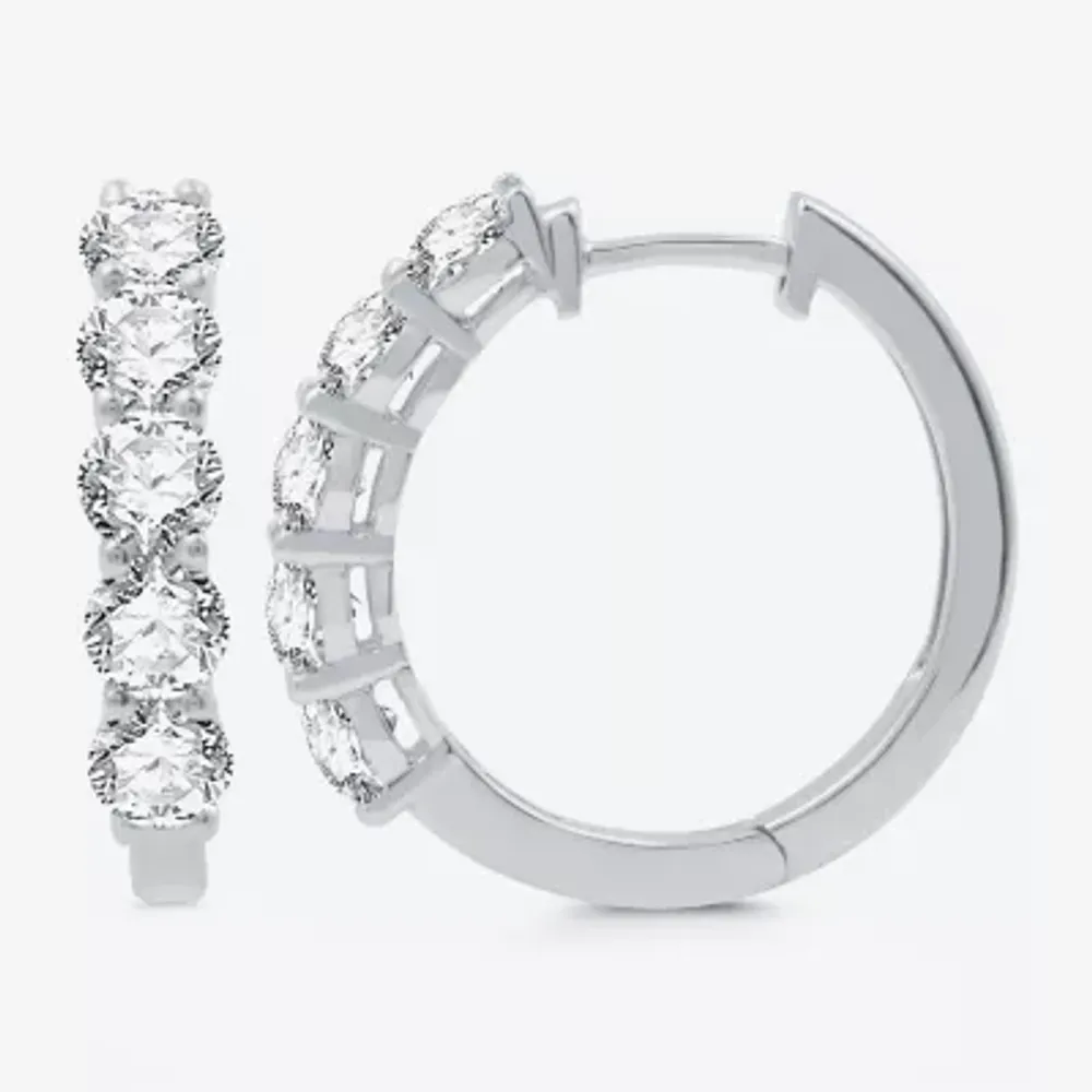 2 CT.T.W.Certified (H-I / I1) Lab Grown Diamond 10K or 14K White Yellow Gold 19mm Hoop Earrings