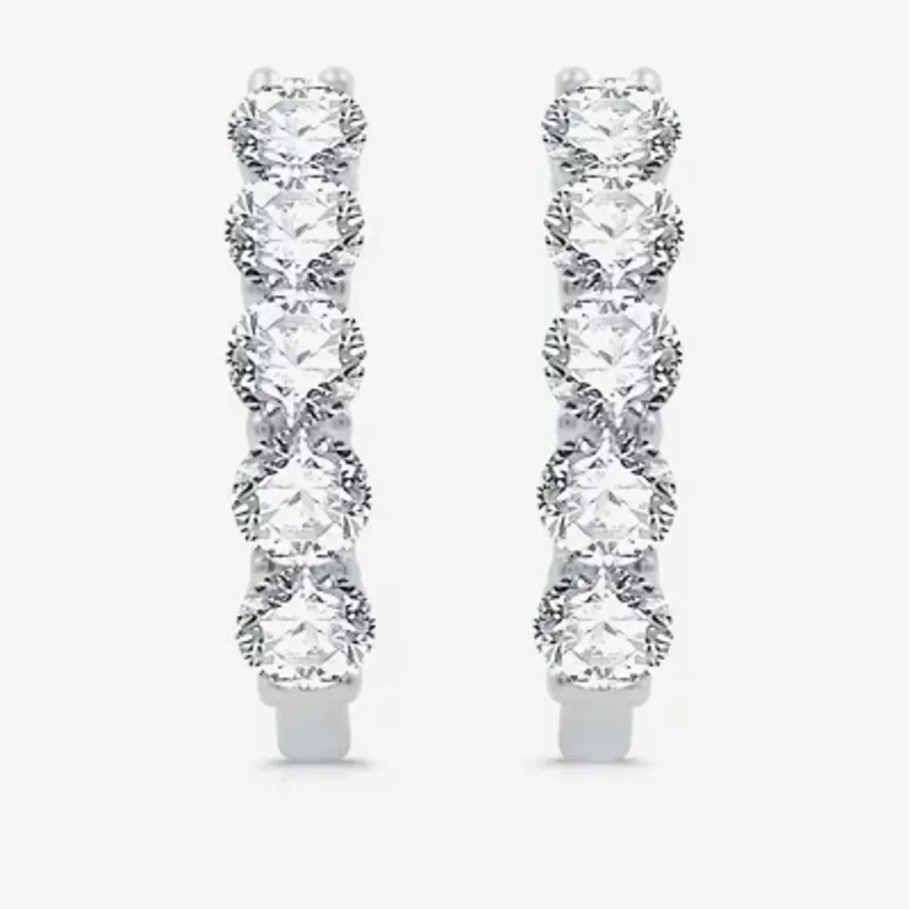 2 CT.T.W.Certified (H-I / I1) Lab Grown Diamond 10K or 14K White Yellow Gold 19mm Hoop Earrings