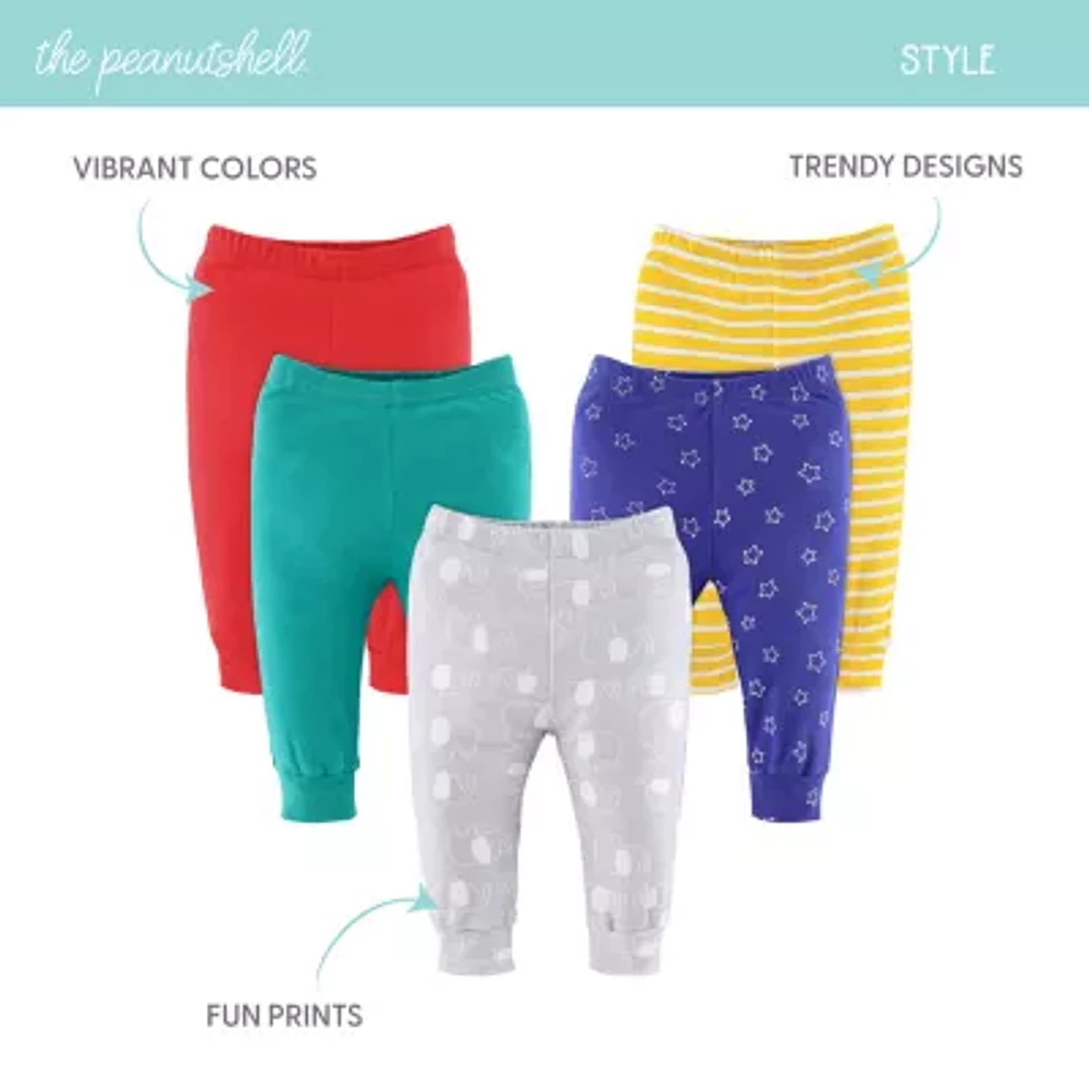 The Peanutshell Elephant Brights Baby Unisex Tapered Regular Fit Pull-On Pant