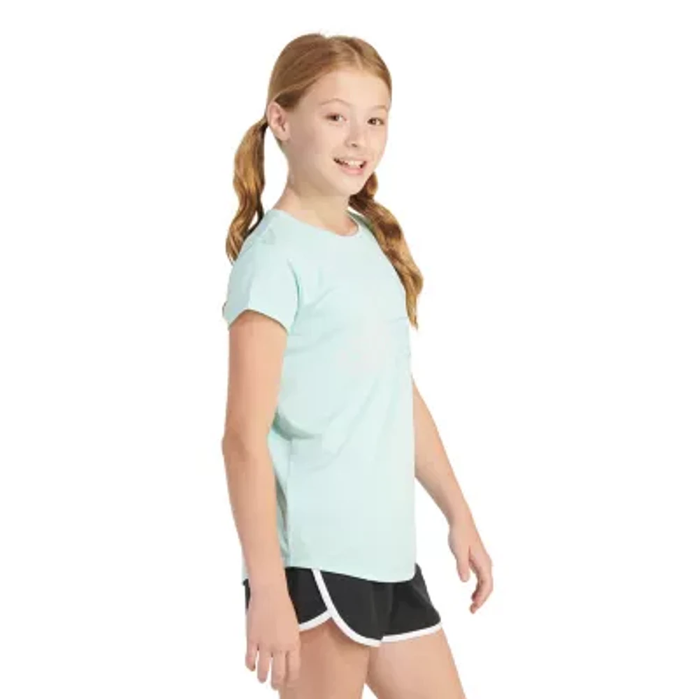 adidas Big Kid Girls Round Neck Short Sleeve Regular Fit Graphic T-Shirt