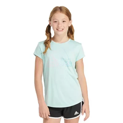 adidas Big Kid Girls Round Neck Short Sleeve Regular Fit Graphic T-Shirt