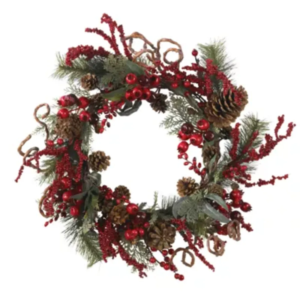 Nearly Natural 24in Berry Wreath