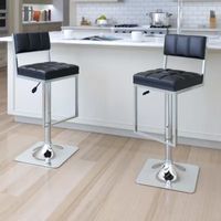 Corliving Square Tufted Adjustable 2-pc. Bar Stool