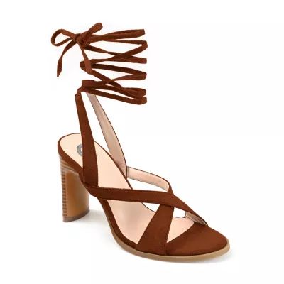Journee Collection Adalee Womens Round Open Toe Stacked Heel Pumps