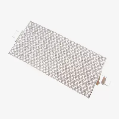 Vieste Rosa Silver Tone Mesh Pave Wide Womens Cuff Bracelet