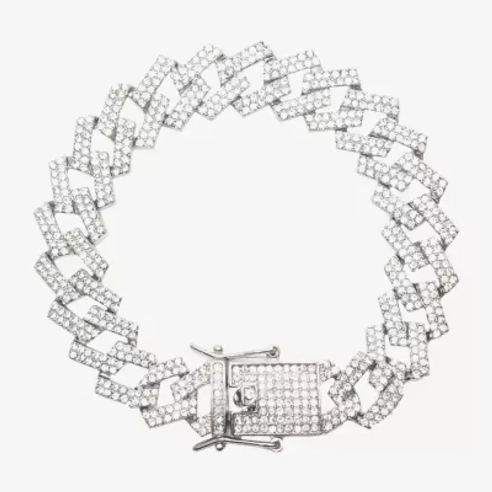 Mens Stainless Steel Solid 8 1/2 Inch Link Bracelet