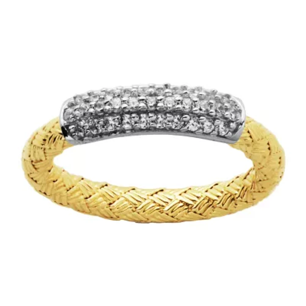 Paris 1901 By Charles Garnier Womens Cubic Zirconia 18K Gold Over Silver Band