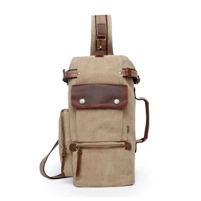 TSD Brand Hill Side Canvas Sling Bag Unisex Adult Adjustable Straps Padded Backpack