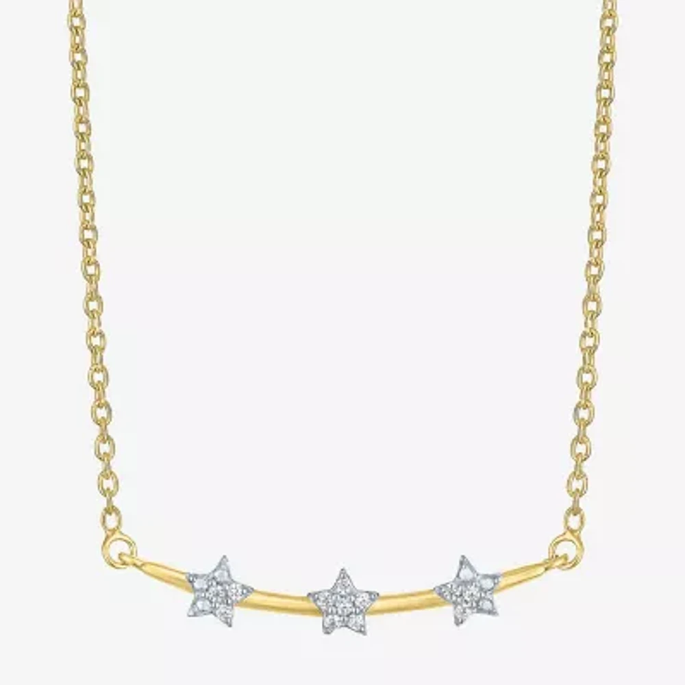 Diamond Accent (G-H / Si2-I1) Womens Lab Grown White 14K Gold Over Silver Sterling 18 Inch Pendant Necklace