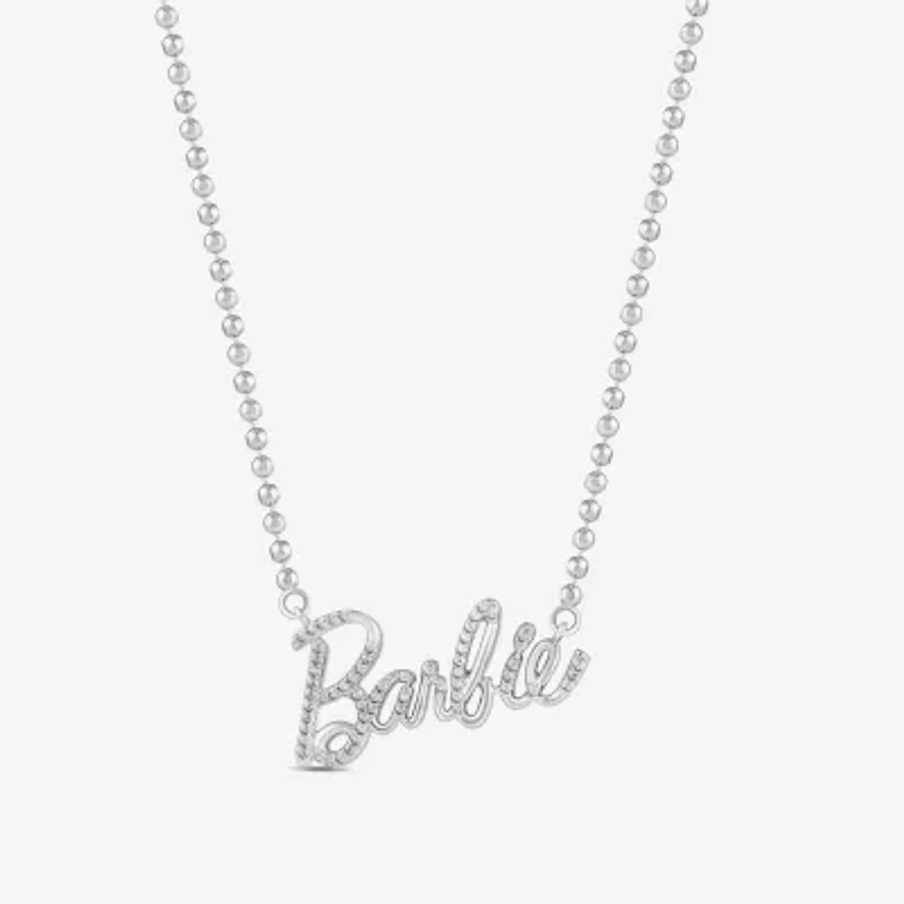 Womens 1/ CT. T.W. Natural White Diamond Sterling Silver Inch Pendant Necklace