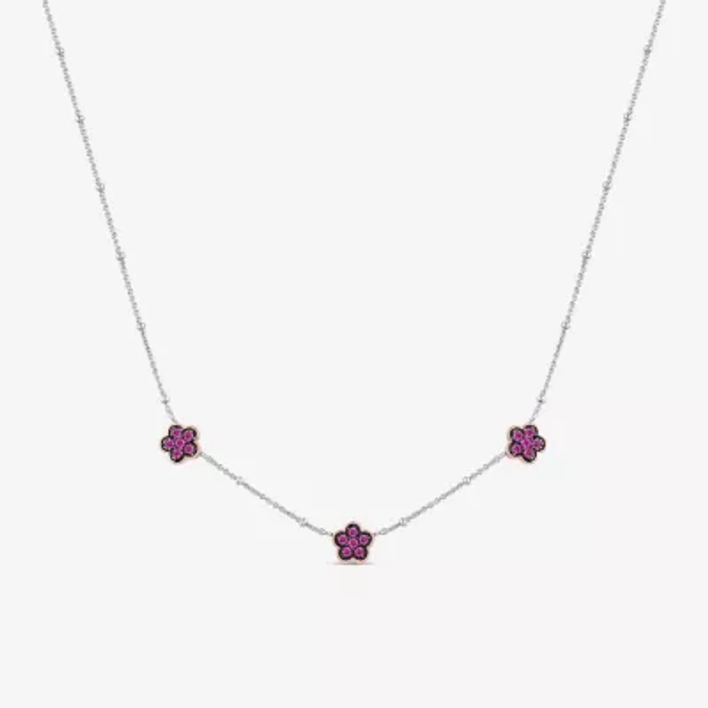 Womens 10K Rose Gold Sterling Silver 16 Inch Bead Chain Necklace
