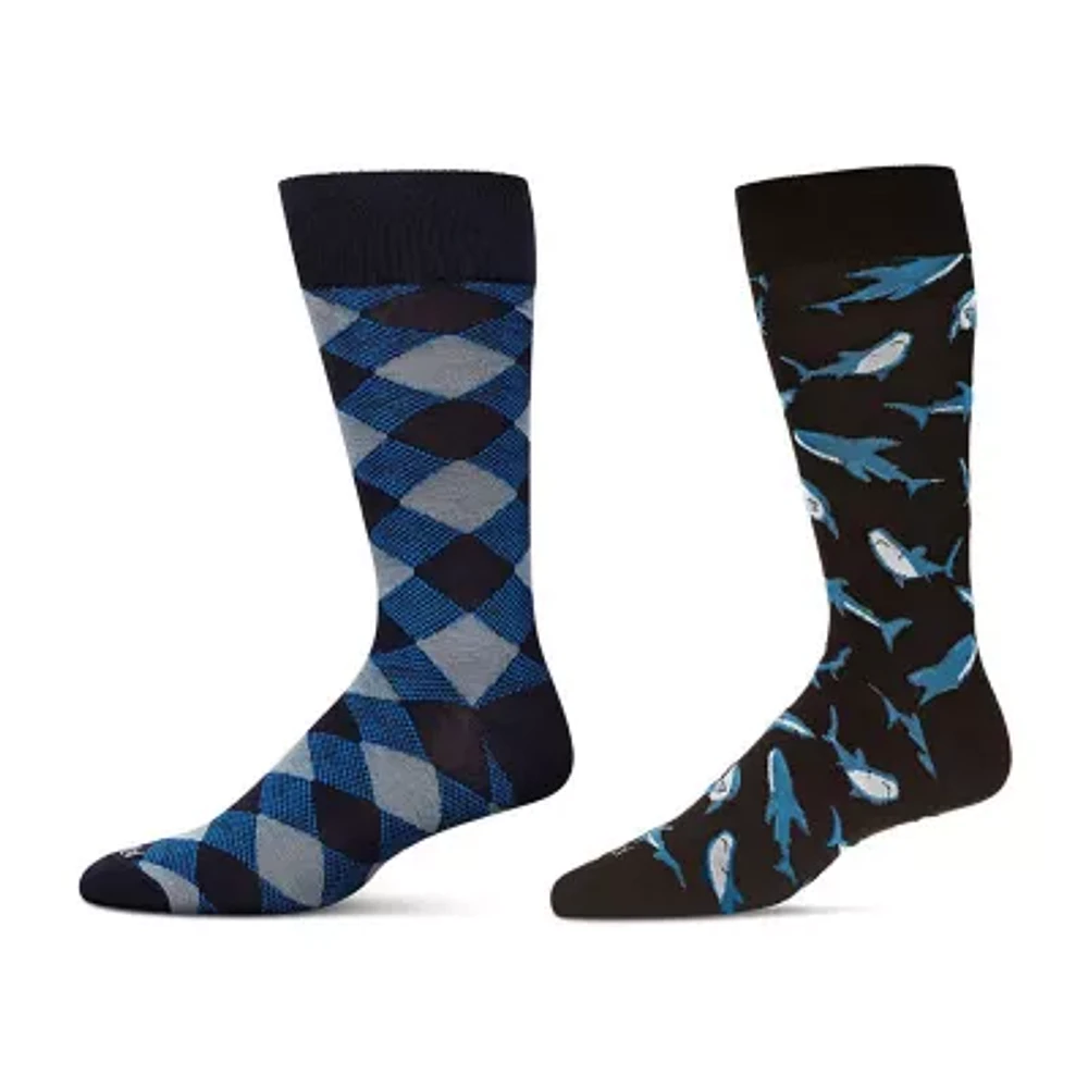 MeMoi Mens 2 Pair Crew Socks