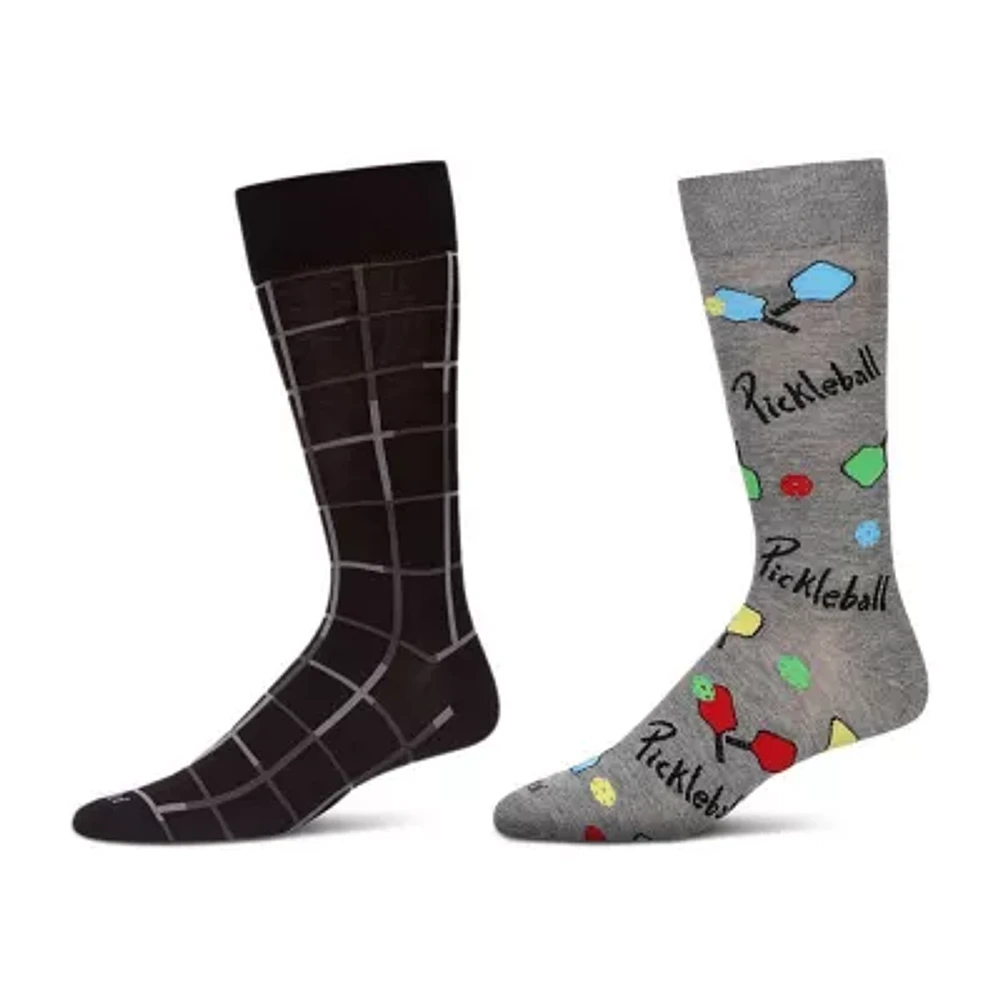 MeMoi Pickleball Mens 2 Pair Crew Socks