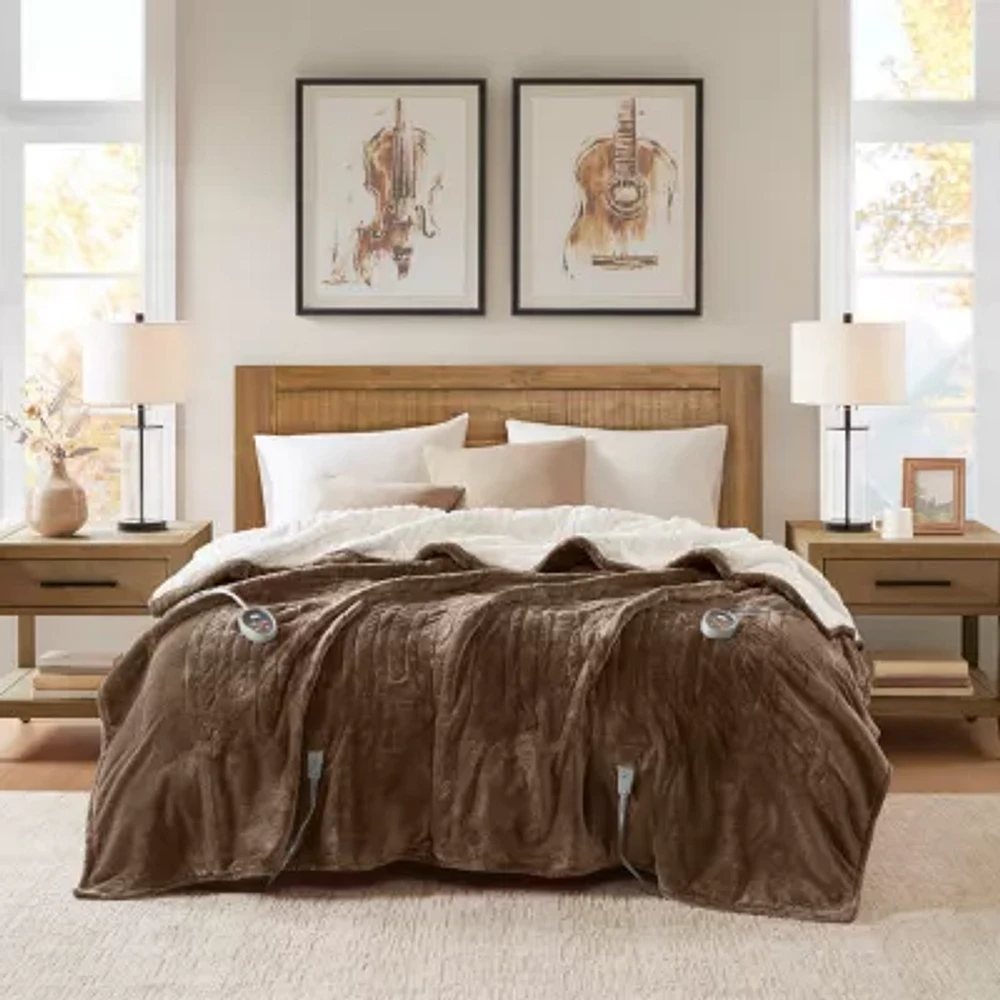 Woolrich Heated Plush To Berber Electric Midweight Blanket