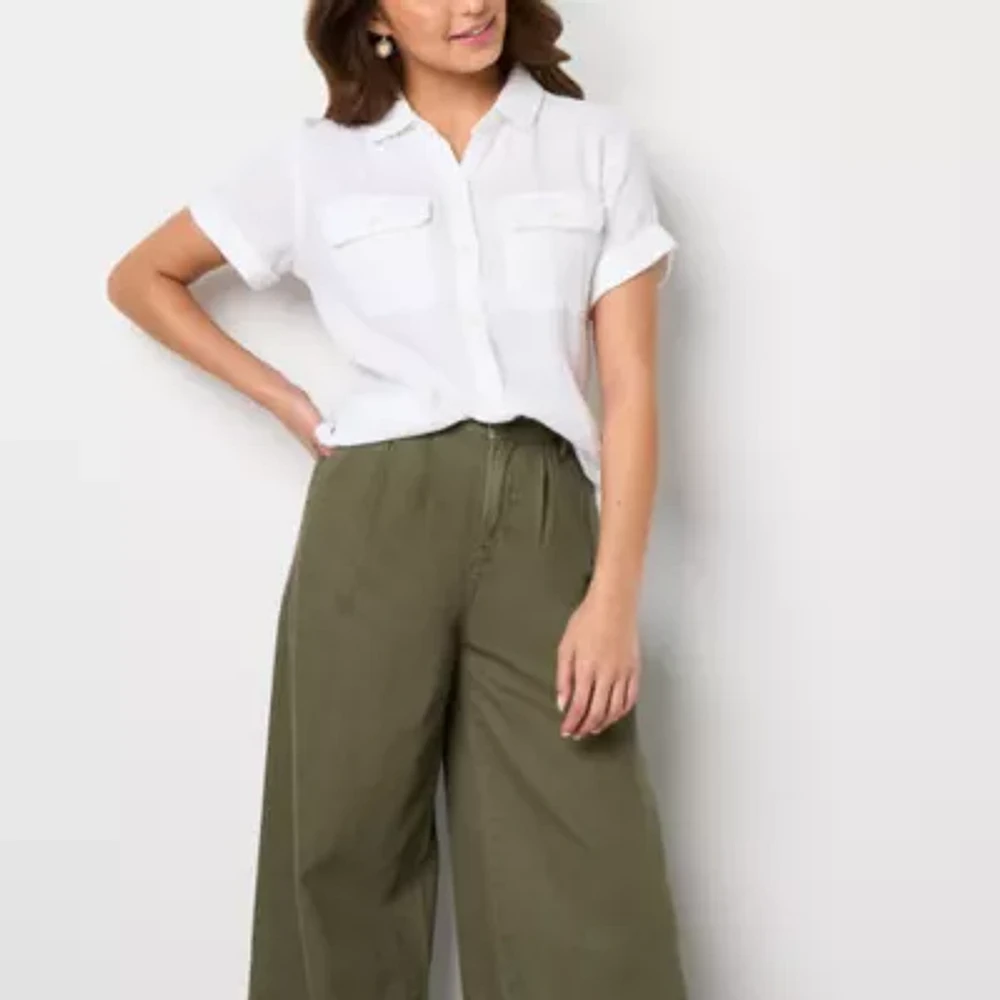 a.n.a Womens Short Sleeve Blouse