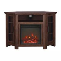 48" Wood Corner Fireplace Media TV Stand Console