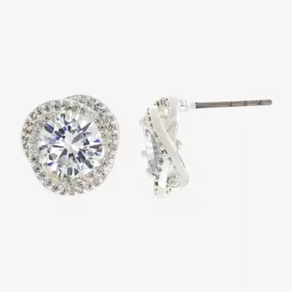 Sparkle Allure Cubic Zirconia 11mm Knot Stud Earrings