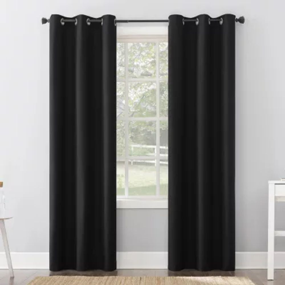 Sun Zero Cyrus Grommet Top Energy Saving 100% Blackout Single Curtain Panel