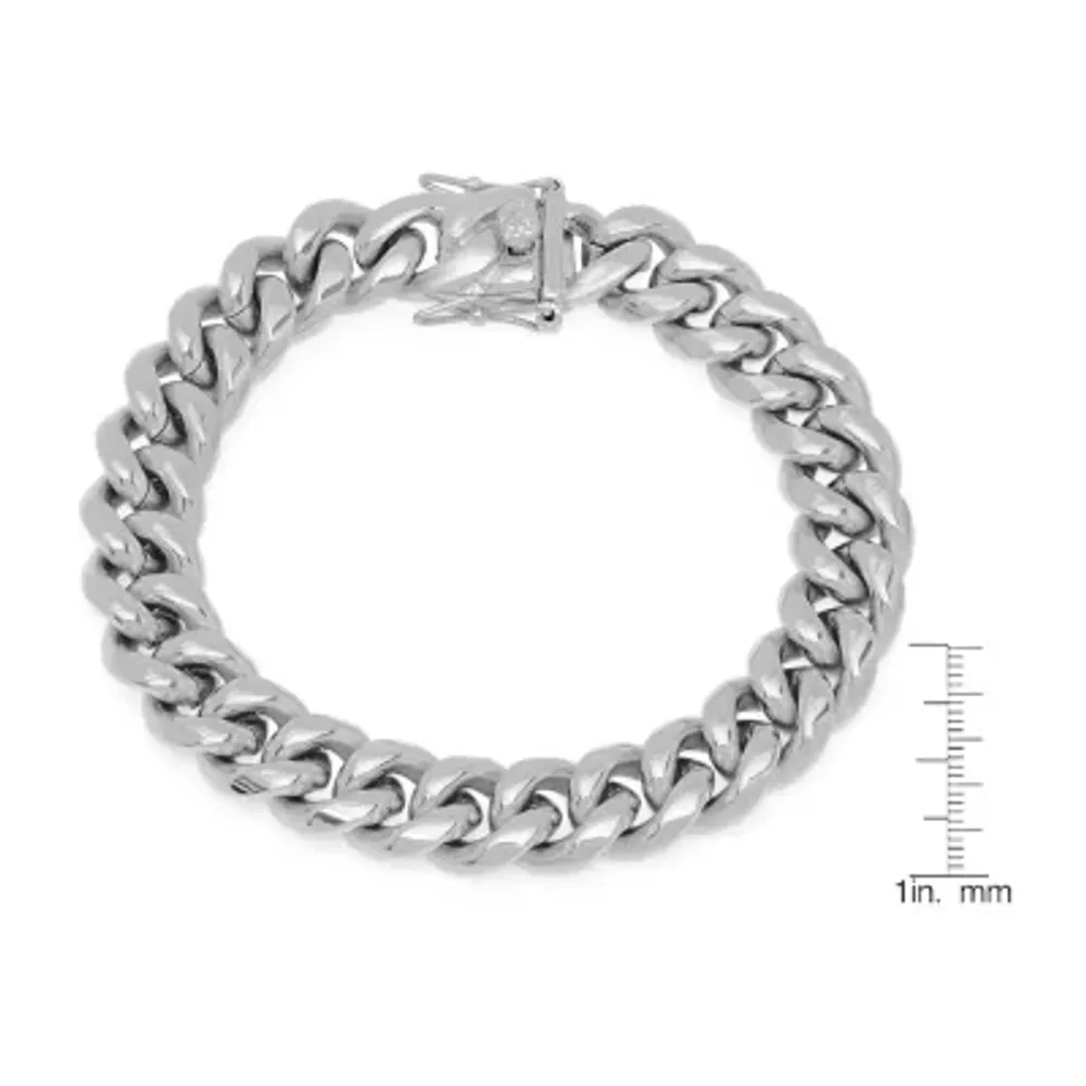 Mens Stainless Steel Semisolid Curb Hypoallergenic Chain Bracelet