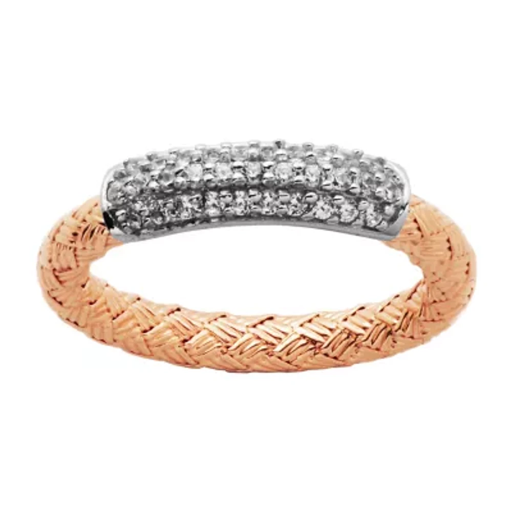 Paris 1901 By Charles Garnier Womens Cubic Zirconia 18K Rose Gold Over Silver Band