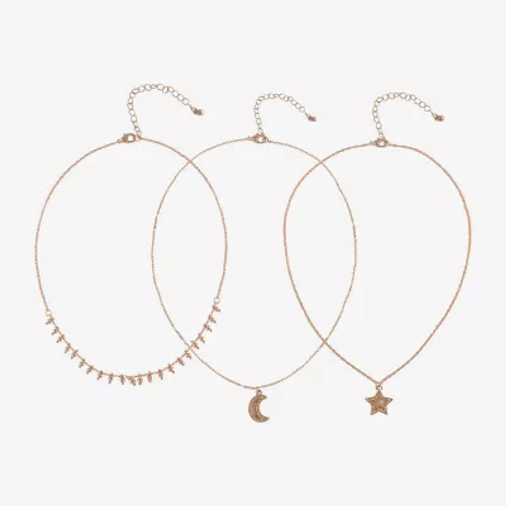 Arizona Gold Tone Girls Moon 18 Inch Pendant Necklace
