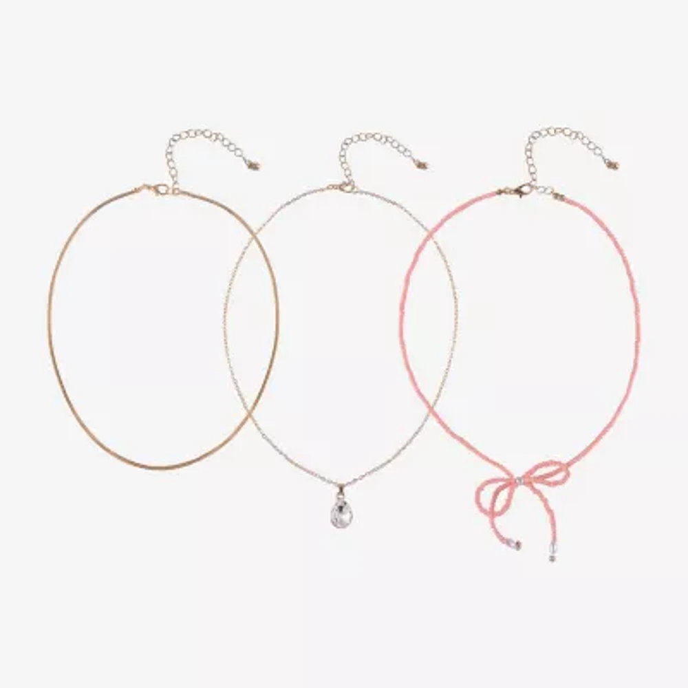 Arizona Gold Tone Girls Pear 18 Inch Pendant Necklace