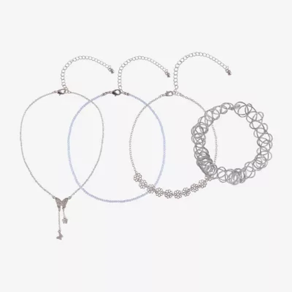 Arizona Silver Tone Girls Butterfly 4-pc. Necklace Set