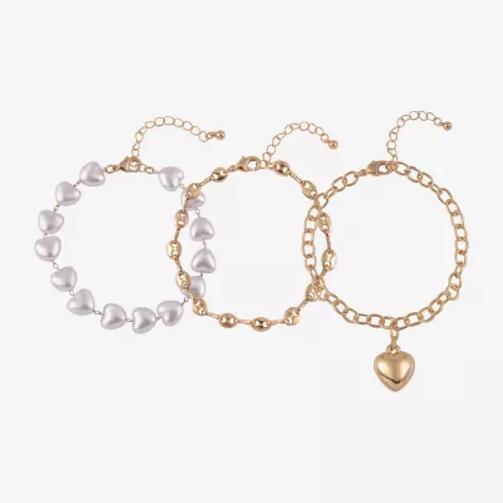 Arizona Gold Tone Womens 3-pc. Bracelet Set
