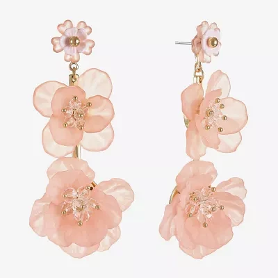 Bijoux Bar Womens Flower Hypoallergenic Drop Earrings