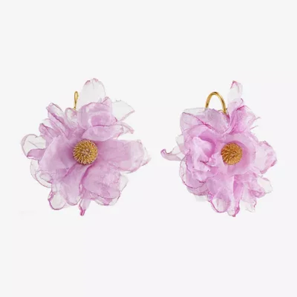 Bijoux Bar Womens Flower Drop Earrings