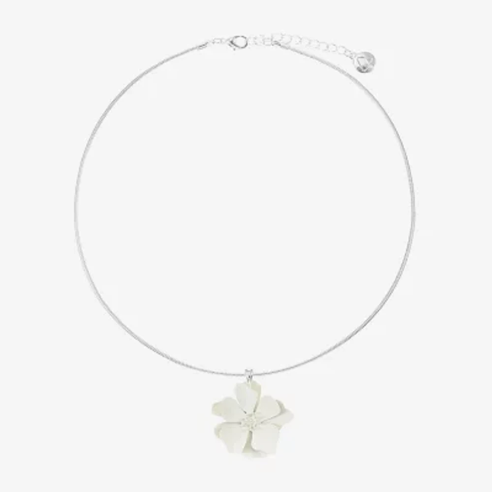 Liz Claiborne Womens Flower 17 Inch Pendant Necklace