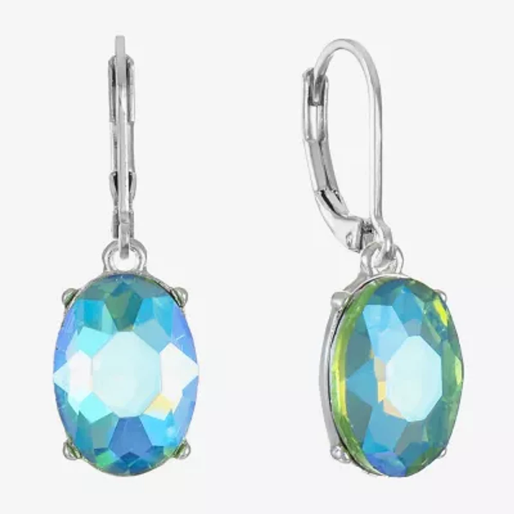 Monet Jewelry Womens Glass Oval Drop Earrings