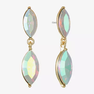 Monet Jewelry Gold Tone Womens Glass Marquise Hypoallergenic Drop Earrings