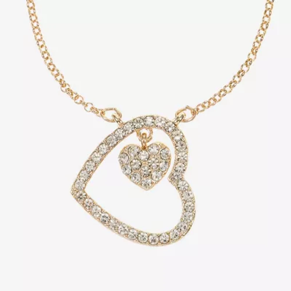 Liz Claiborne Womens Glass Heart Hypoallergenic 2-pc. Jewelry Set