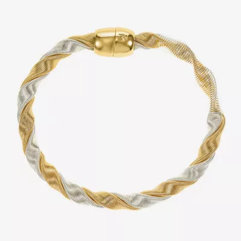 Monet Jewelry Two Tone Twisted Womens 7 3/4 Inch Fashion Chain Bracelet