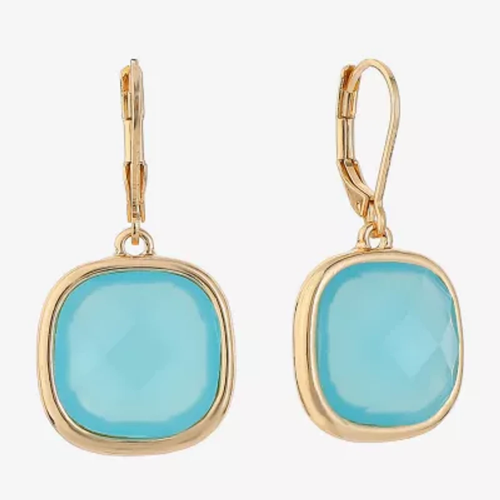Monet Jewelry Womens Glass Cushion Drop Earrings