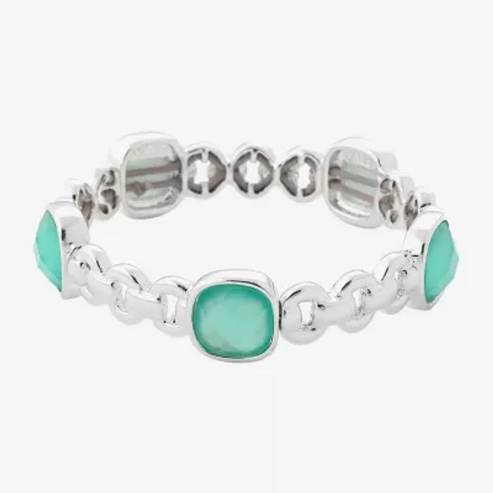 Monet Jewelry Womens Glass Cushion Stretch Bracelet