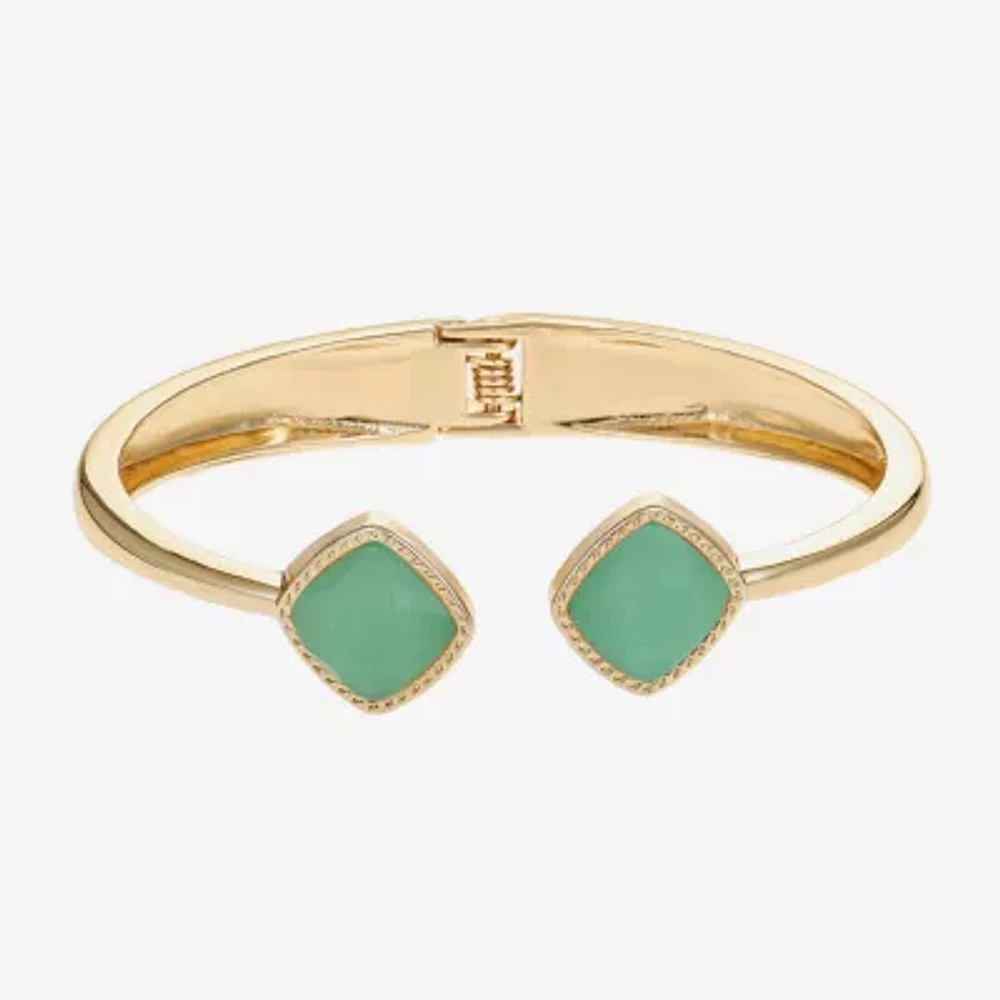 Liz Claiborne Womens Gold Tone Square Cushion Bangle Bracelet