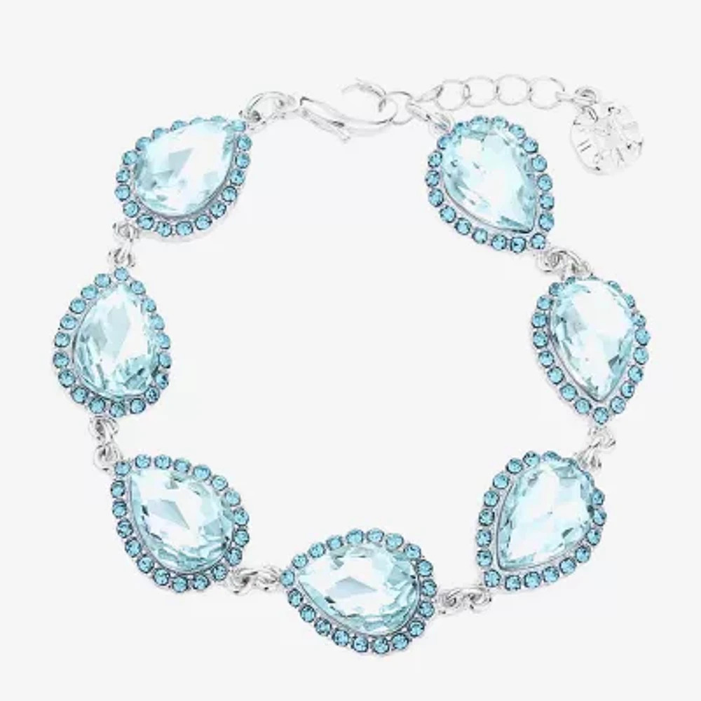 Monet Jewelry Timeless Silver Tone Womens Glass Strand Bracelet