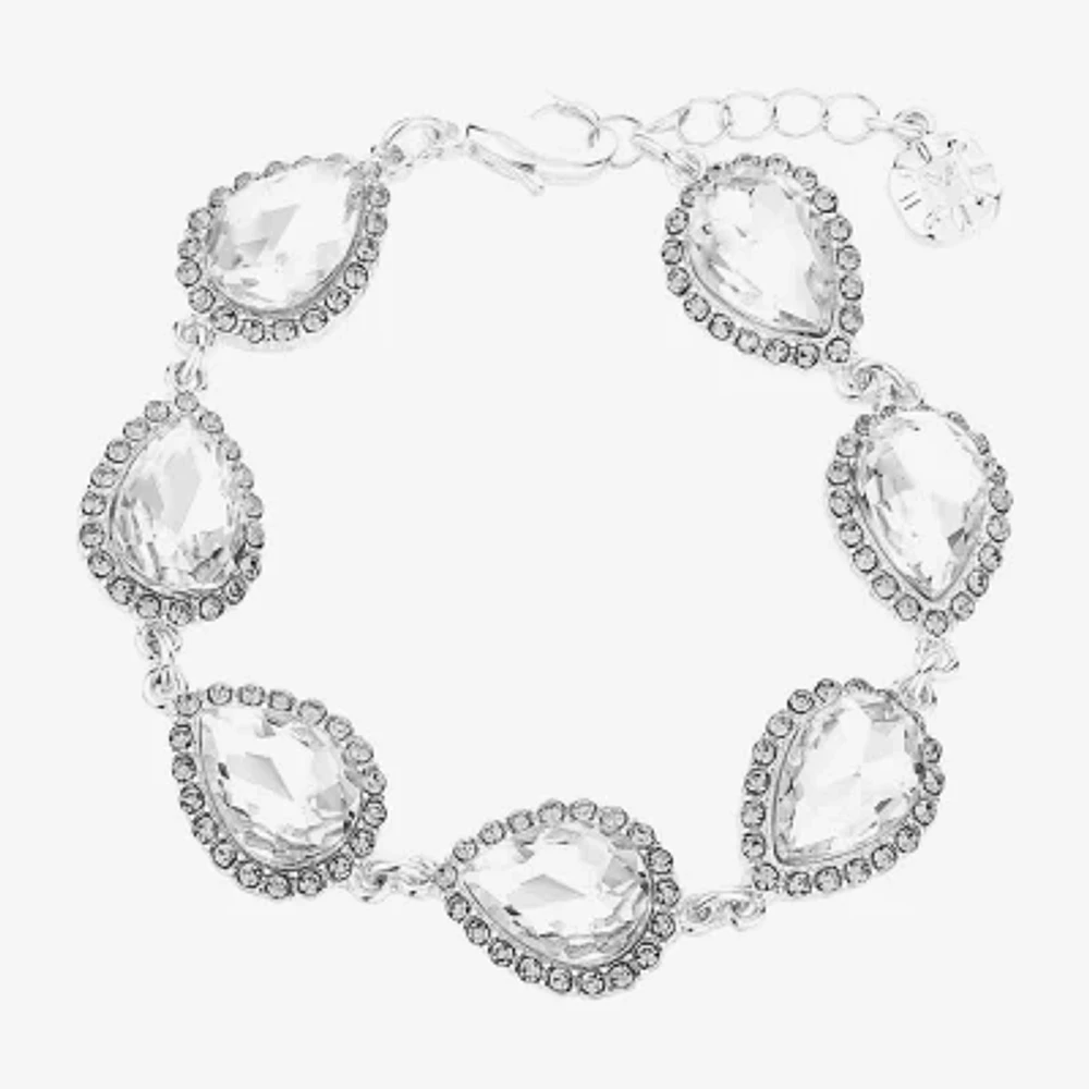 Monet Jewelry Timeless Silver Tone Womens Glass Strand Bracelet
