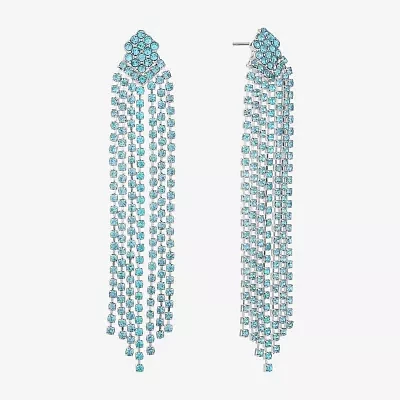 Monet Jewelry Timeless Silver Tone Womens Glass Hypoallergenic Chandelier Earrings