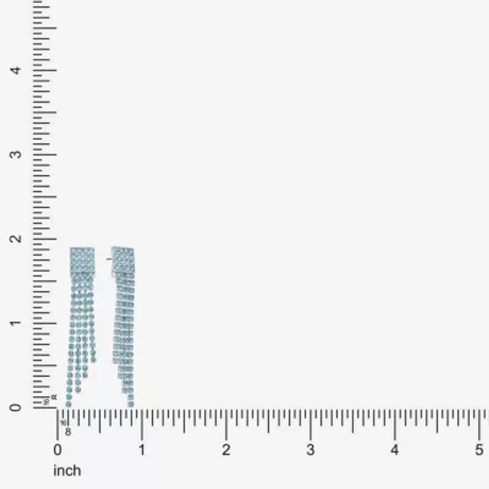 Monet Jewelry Timeless Silver Tone Womens Glass Hypoallergenic Chandelier Earrings