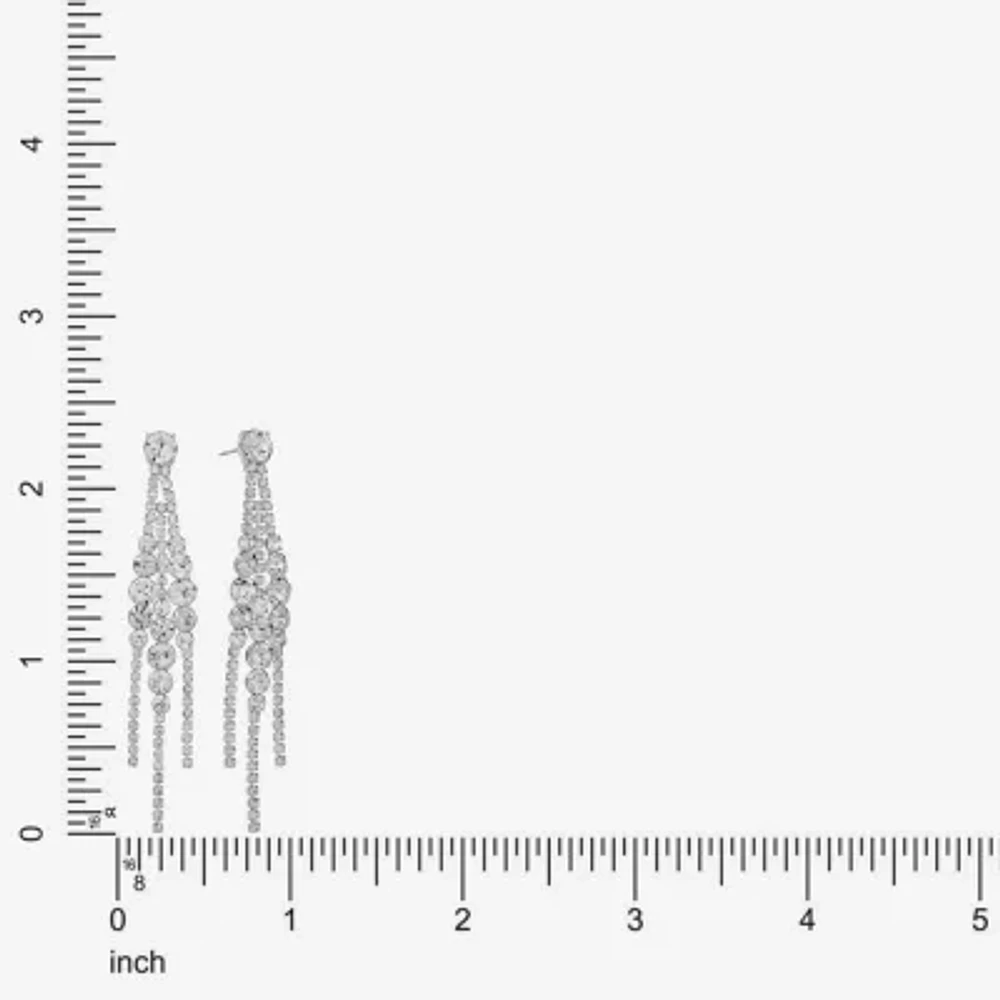 Monet Jewelry Timeless Silver Tone Womens Glass Hypoallergenic Chandelier Earrings