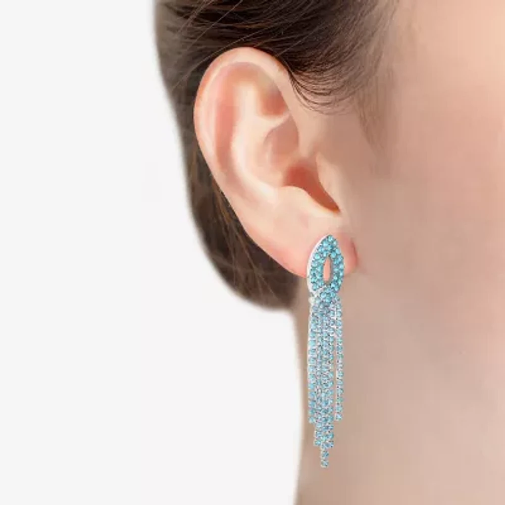 Monet Jewelry Timeless Silver Tone Womens Glass Hypoallergenic Chandelier Earrings