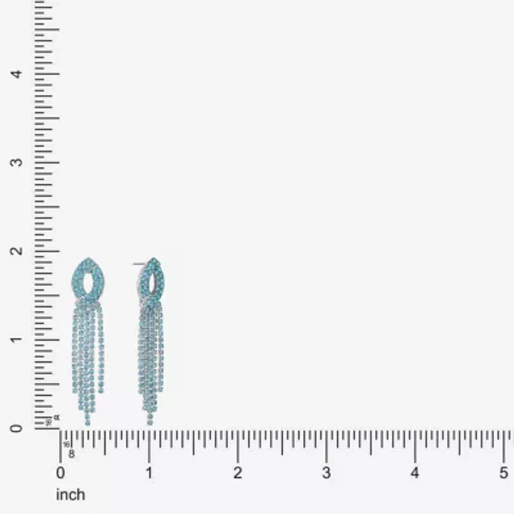 Monet Jewelry Timeless Silver Tone Womens Glass Hypoallergenic Chandelier Earrings