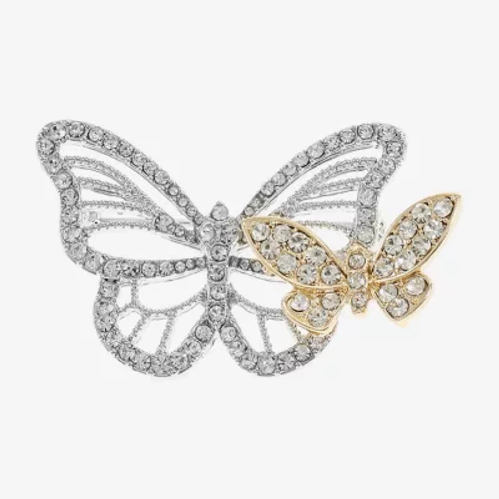 Monet Jewelry Two Tone Glass Brooch