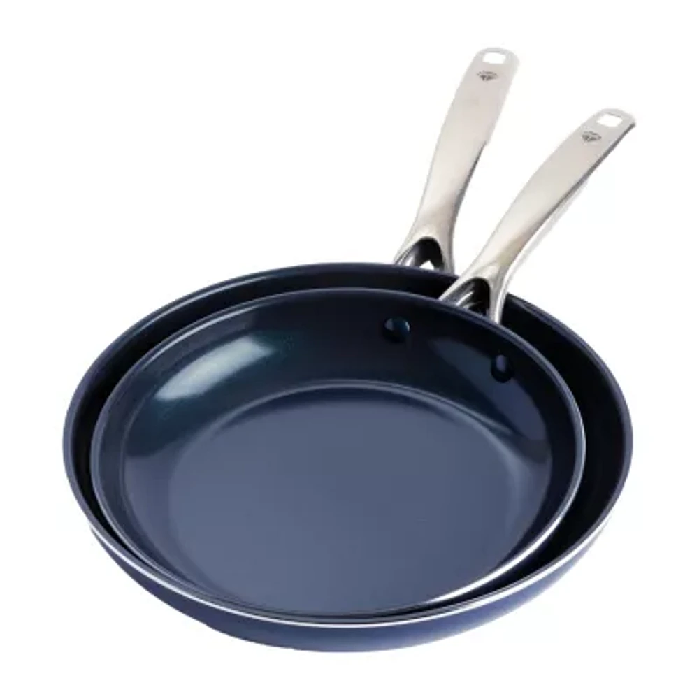 Blue Diamond Infused Ceramic Non-Stick Frying Pan Skillet Set