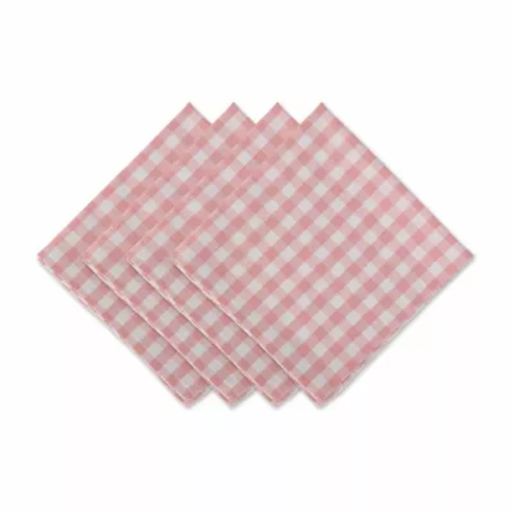 Design Imports Pink/White Gingham 6-pc. Napkins